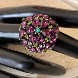 Heidi Daus Amethyst & Peidott Crystal Ring